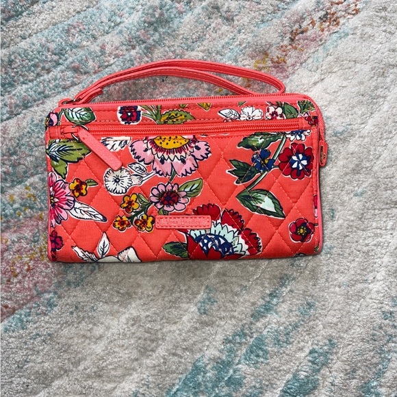 Vera Bradley Coral Floral Wristlet - Picture 1 of 4